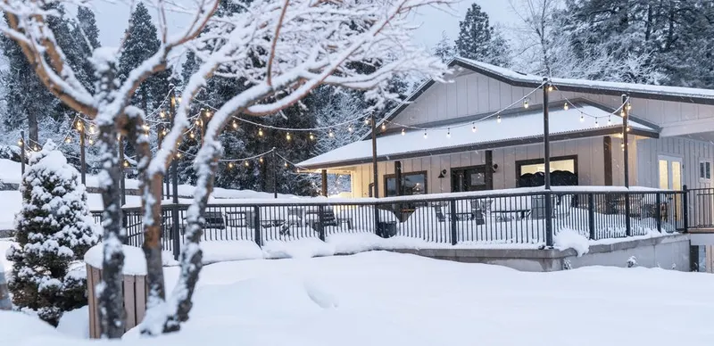 Morton Family Cellars blanketed in snow during an El Dorado County winter