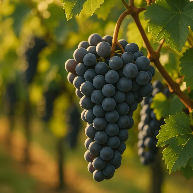 Organically grown grapes on the vine at Apple Hill winery